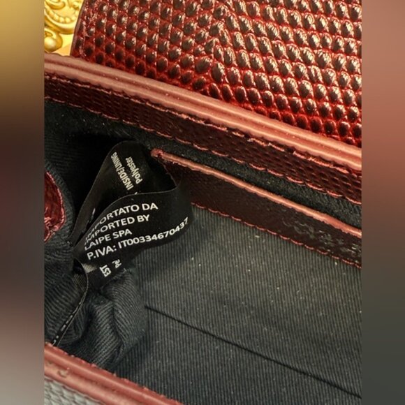 🆕 VIVIENNE WESTWOOD 🧿 NWT Small Burgundy Croc-Embossed Hazel Bag, AUTHENTIC - Picture 13 of 16